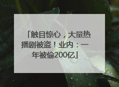 触目惊心，大量热播剧被盗！业内：一年被偷200亿