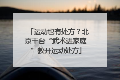 运动也有处方？北京丰台“武术进家庭”教开运动处方