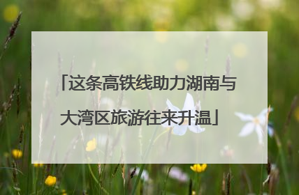这条高铁线助力湖南与大湾区旅游往来升温
