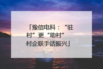 豫信电科：“驻村”更“助村” 村企联手话振兴