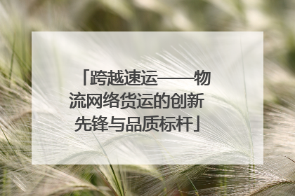 跨越速运——物流网络货运的创新先锋与品质标杆