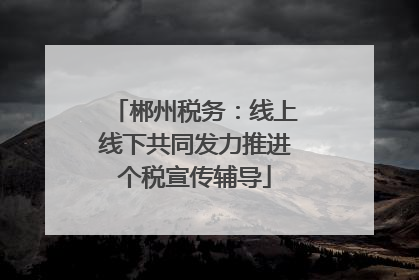 郴州税务：线上线下共同发力推进个税宣传辅导
