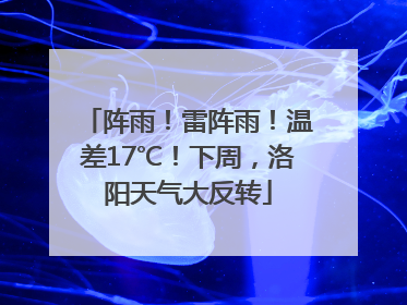 阵雨！雷阵雨！温差17℃！下周，洛阳天气大反转