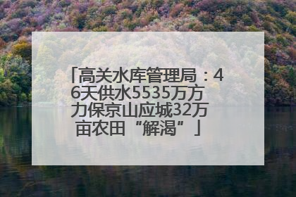 高关水库管理局：46天供水5535万方 力保京山应城32万亩农田“解渴”