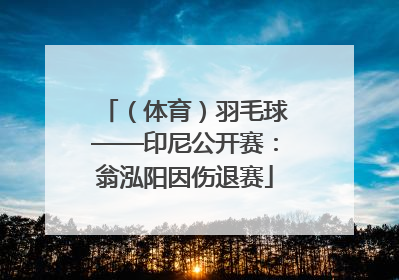 （体育）羽毛球——印尼公开赛：翁泓阳因伤退赛