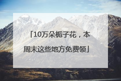 10万朵栀子花，本周末这些地方免费领