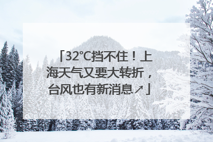 32℃挡不住！上海天气又要大转折，台风也有新消息↗