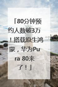 80分钟预约人数破3万！搭载原生鸿蒙，华为Pura 80来了！